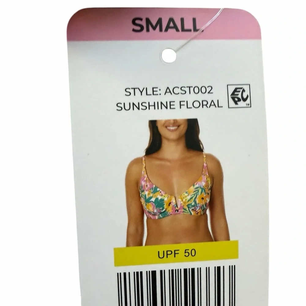 ANNE COLE 3 Piece Swim Bundle SUNSHINE FLORAL SIZE SMALL BIKINI TANKINI HI RISE - Picture 5 of 7